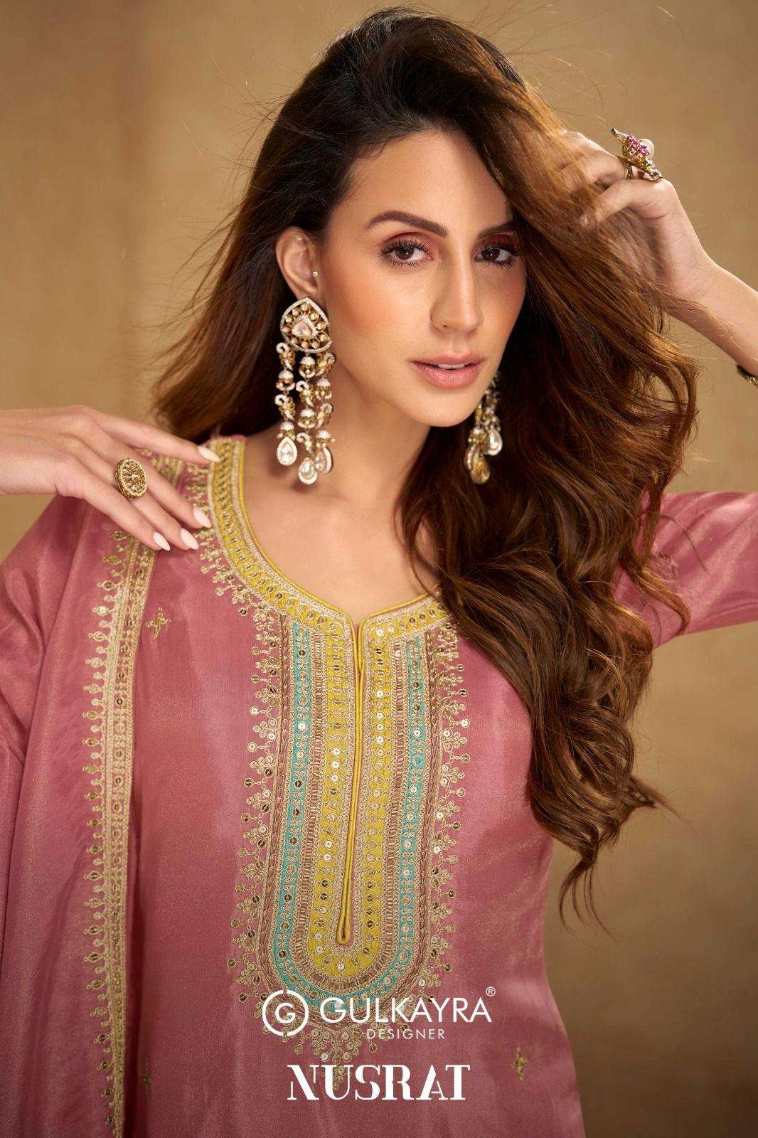 Gulkayra NUSRAT Ready to Wear Embroidered Real Simar Silk Salwar Suit