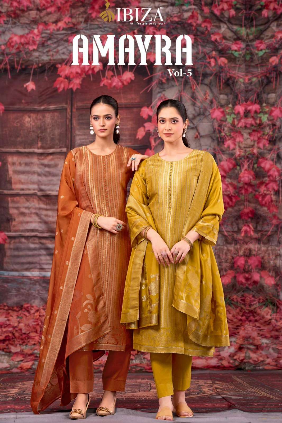 IBIZA AMAYRA VOL 5 PURE BANGLORY SILK JACQUARD SUIT WITH HANDWORK