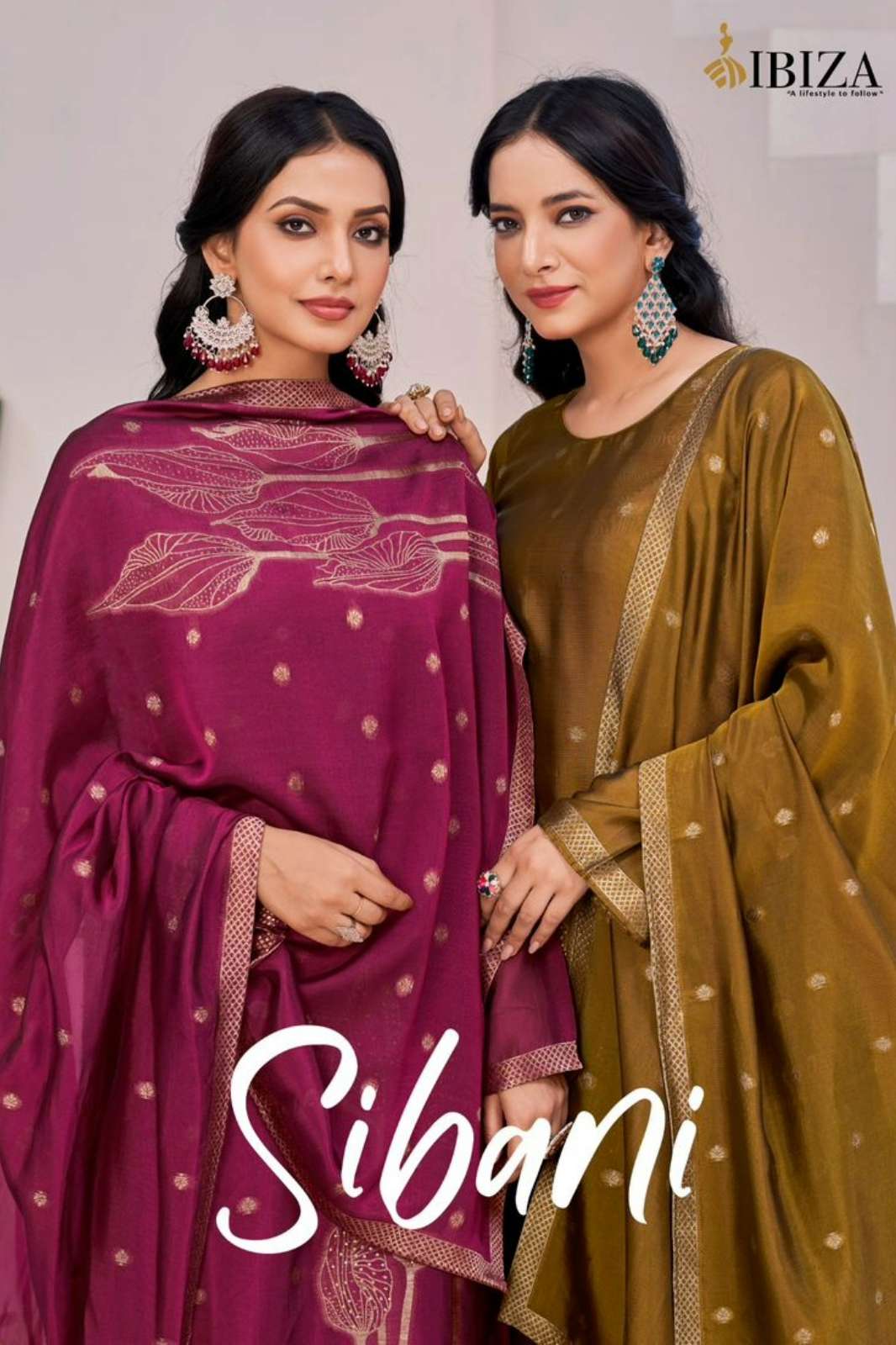 IBIZA SIBANI PURE BANGLORY SILK JACQUARD SUIT WITH HANDWORK