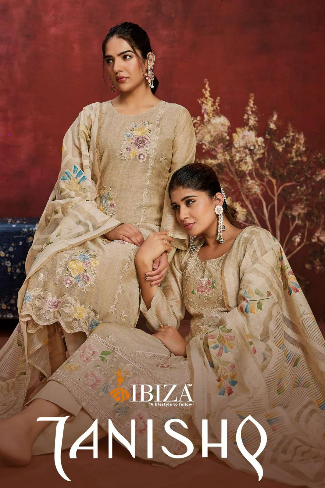 IBIZA TANISHQ PURE ORGENIC SEN SILK SUIT WITH EMBROIDERY WORK