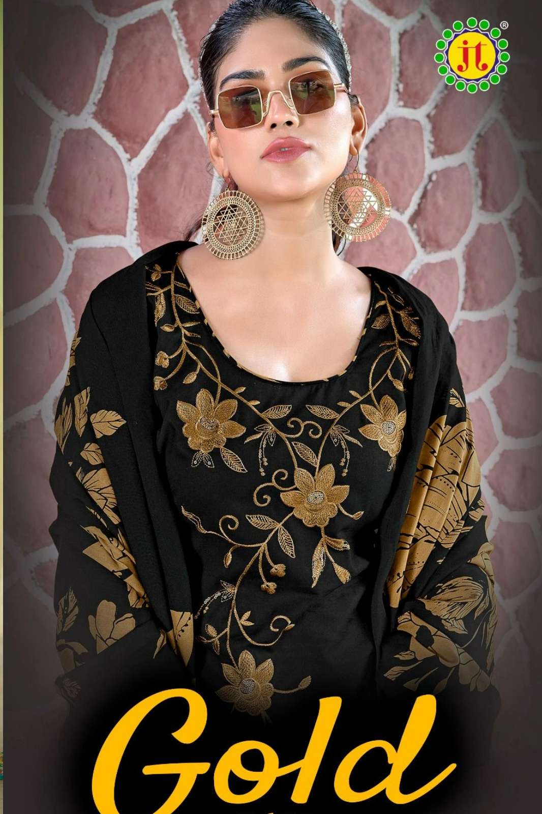 JAMATMAL TILOKCHAND GOLD 4 Black Premium work Rayon suits
