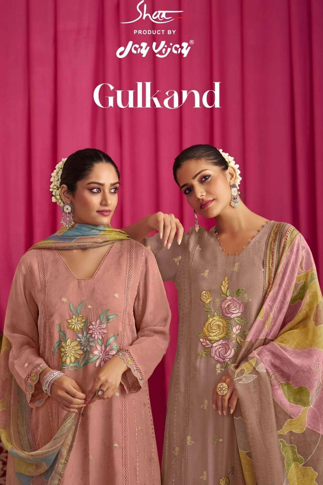 JAY VIJAY GULKAND PURE PREMIUM GEORGETTE EMBROIDERED SUIT 