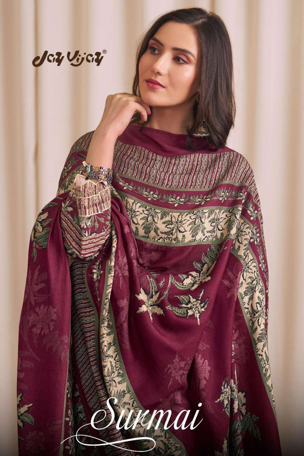 JAY VIJAY SURMAI PURE PREMIUM CORDUROY SUIT WITH EMBROIDERY
