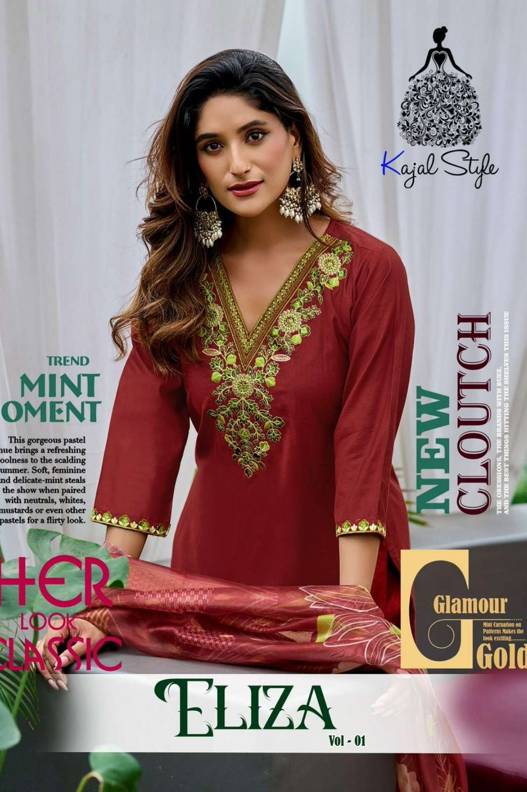 Kajal Style Eliza Vol 1 Ready to Wear Organza Suit with Embroidery Work