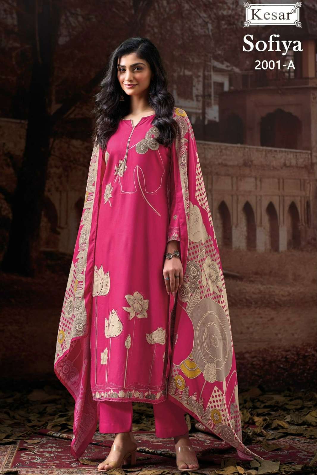 KESAR SOFIYA 2001 PURE VISCOSE PASHMINA PRINTED SUIT WITH HANDWORK