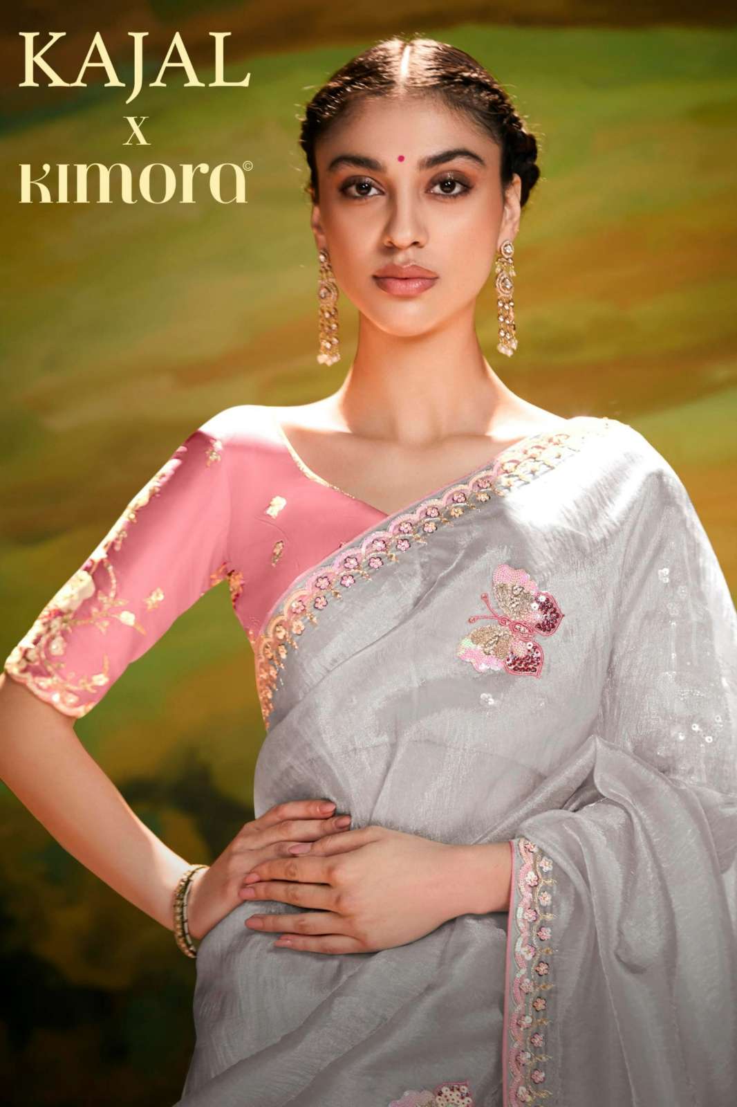 Kimora Kajal 5392 Colours Organza Saree With Embroidery Sequence Cutwork