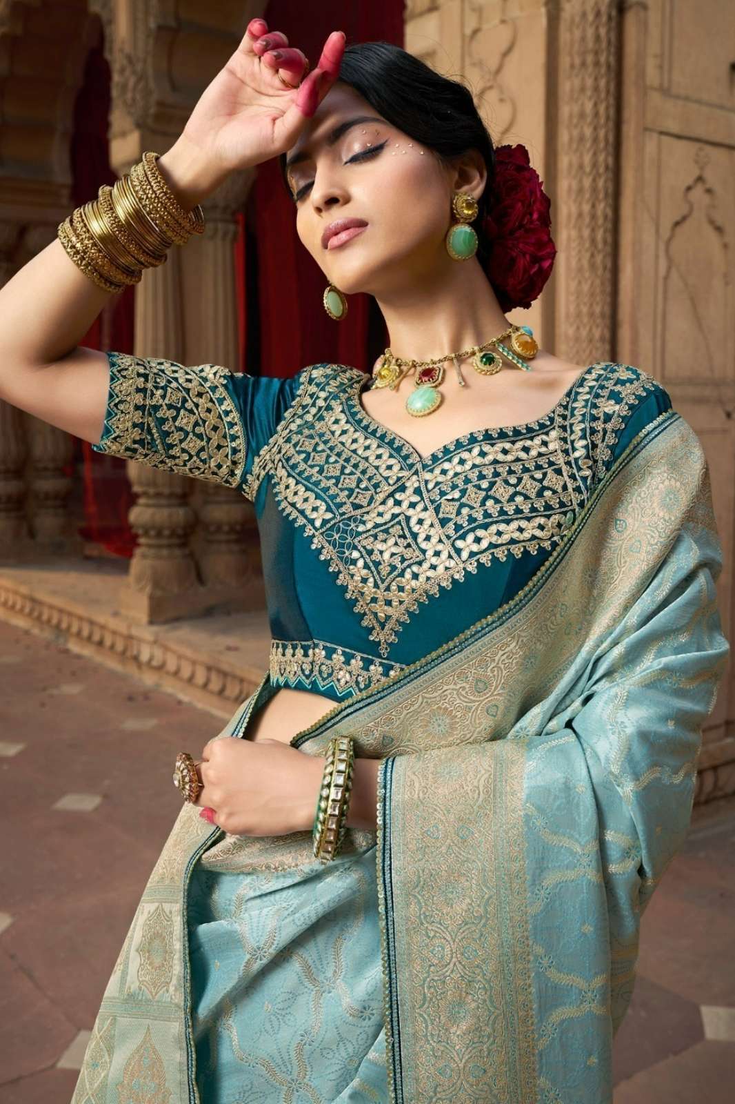 KIRA KAYA 8690 Indian Women Designer Copper Zari Woven With Silk Saree
