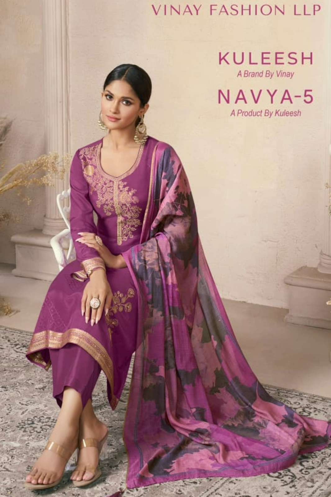 KULEESH NAVYA 5 Beautiful Viscose Machin Jacquard Suit 