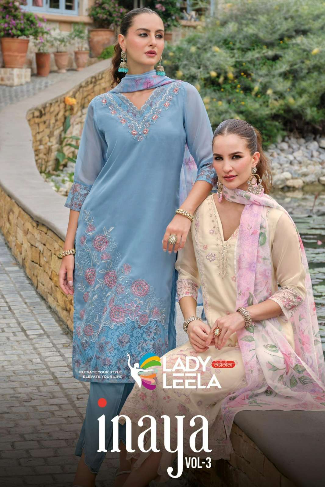 Lady Leela INAYA 3 Ready to Wear Organza Suit with Embroidery & Hand Work