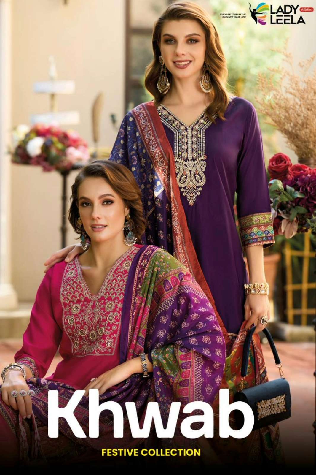LADY LEELA KHWAB Redy to Wear Viscose Silk Suit with Designer Embroidery Work