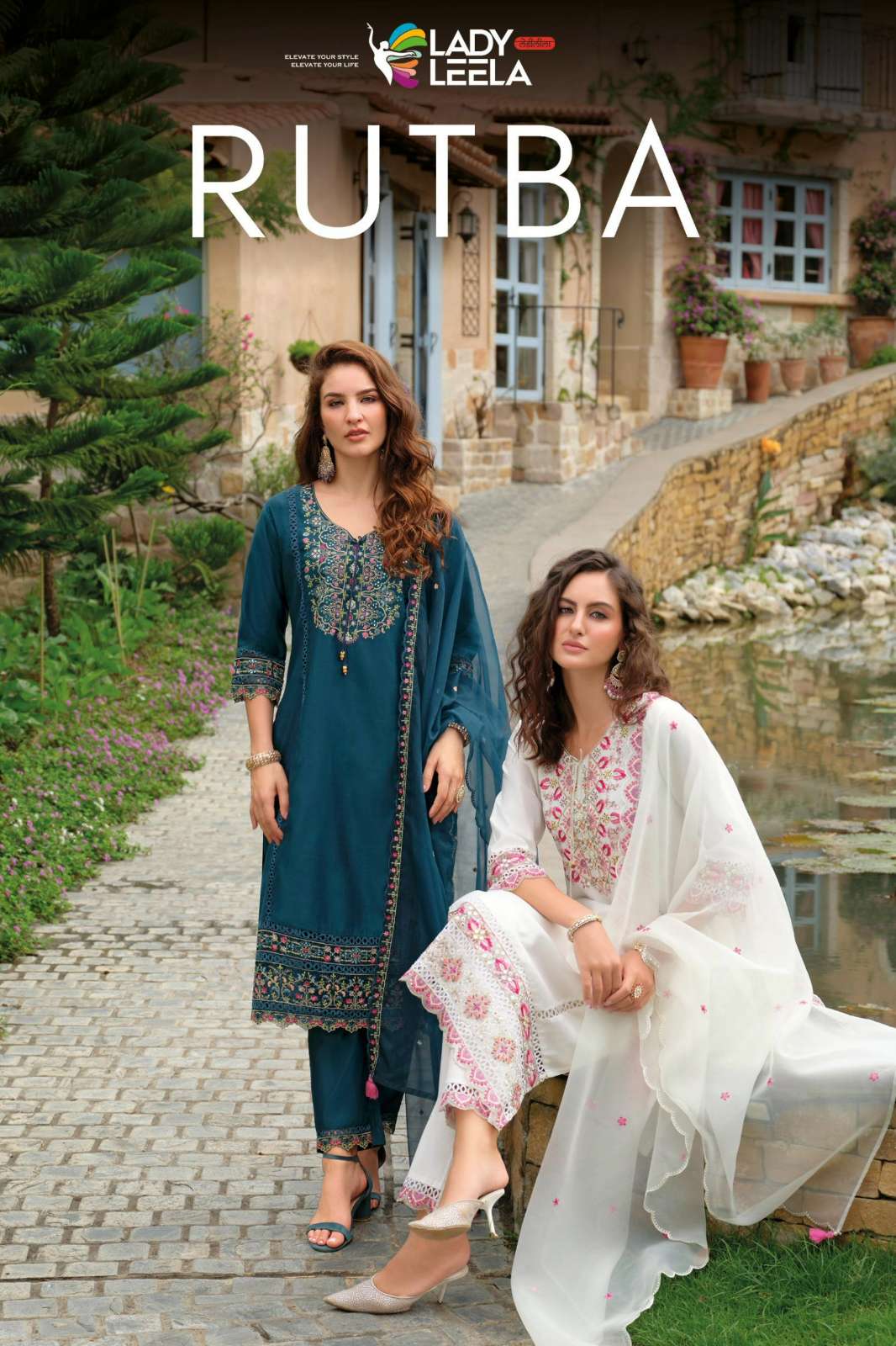 LADY LEELA RUTBA Viscose Silk Suit with Designer Embroidery Work