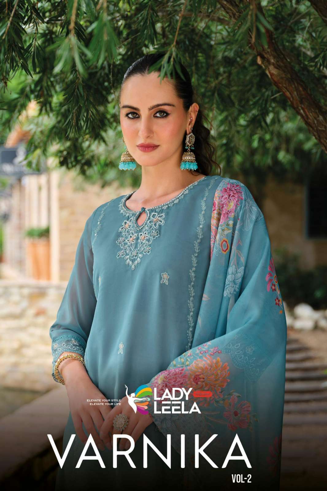 Lady Leela VARNIKA 2 Ready to Wear Organza Suit with Embroidery Work