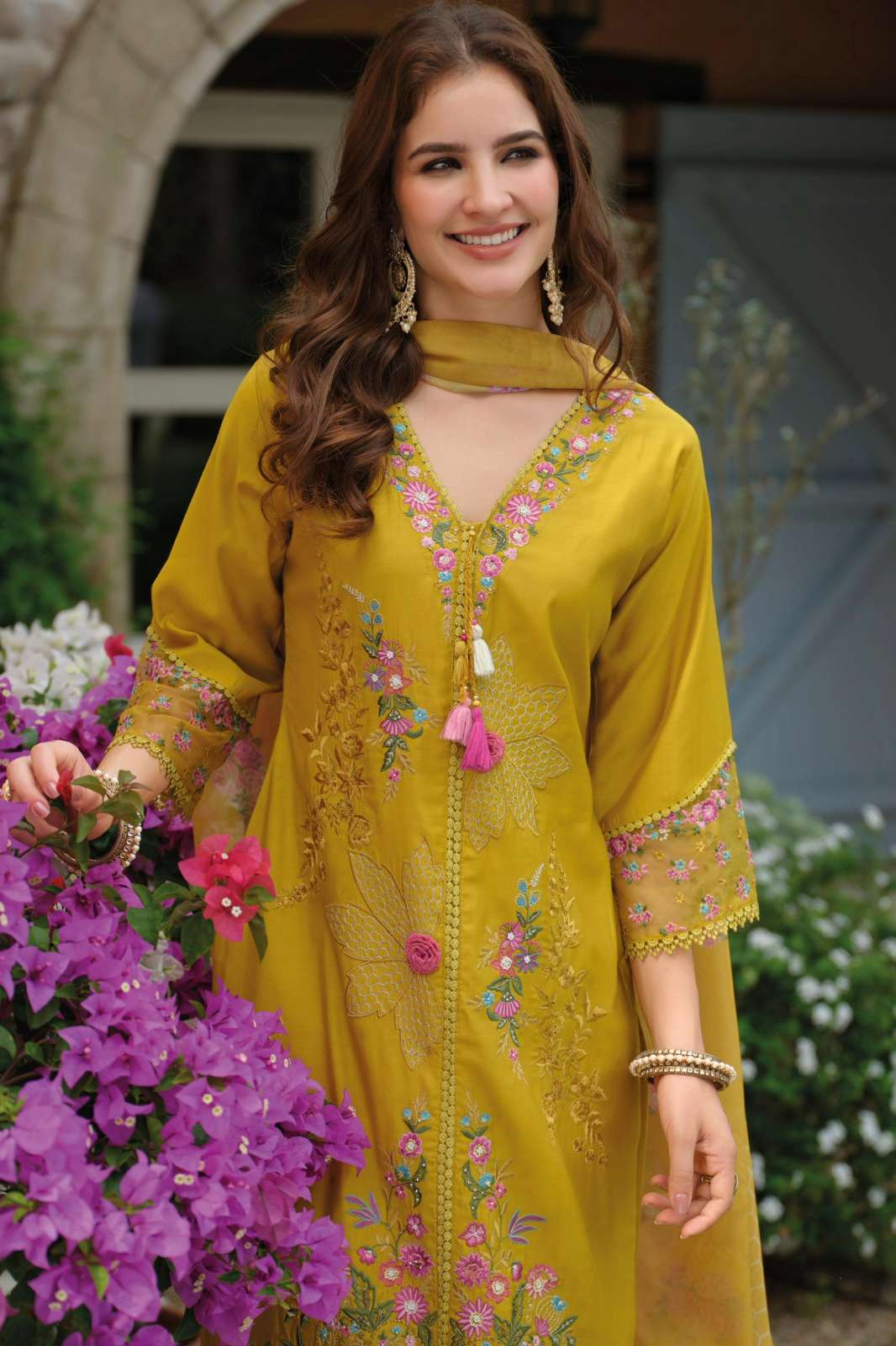 LADY LEELA ZOYA Viscose Silk Suit with Designer Embroidery Work