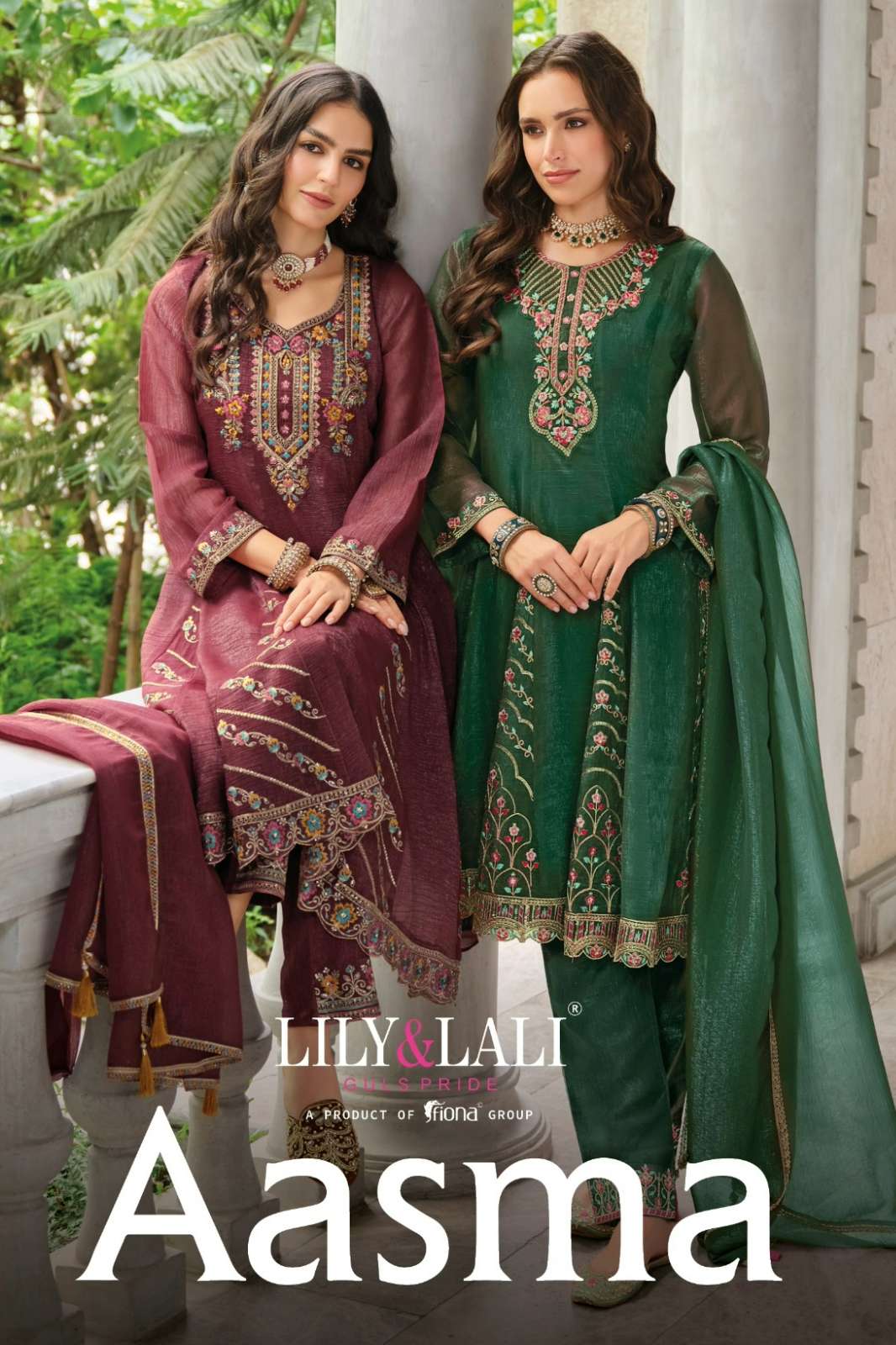 LILY & LALI Aasma Ready to Wear Simmer Silk Suit with Handwork & Embroidery Work