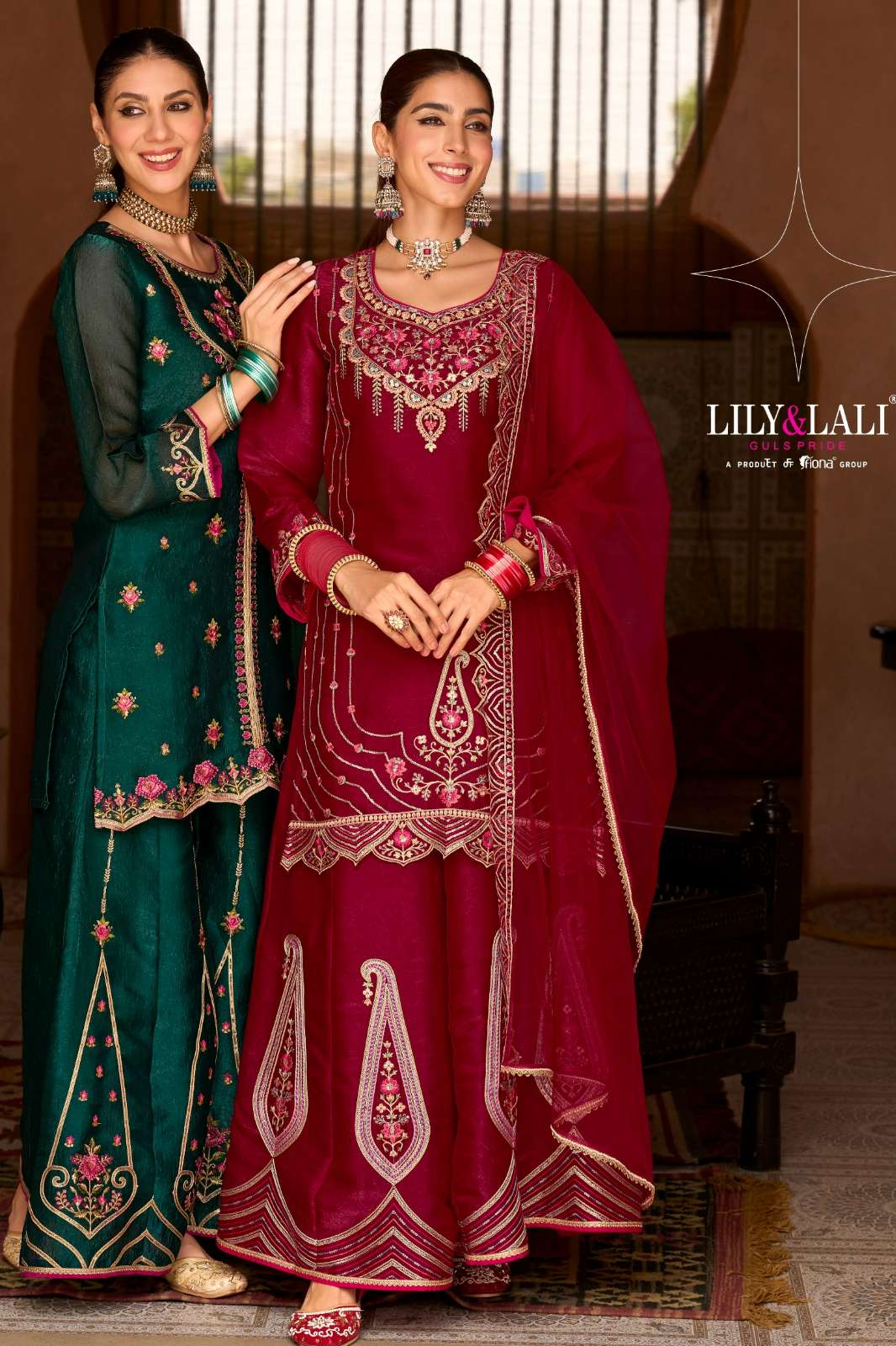 LILY & LALI Andorra Ready to Wear Silk Suit with Handwork & Embroidery Work