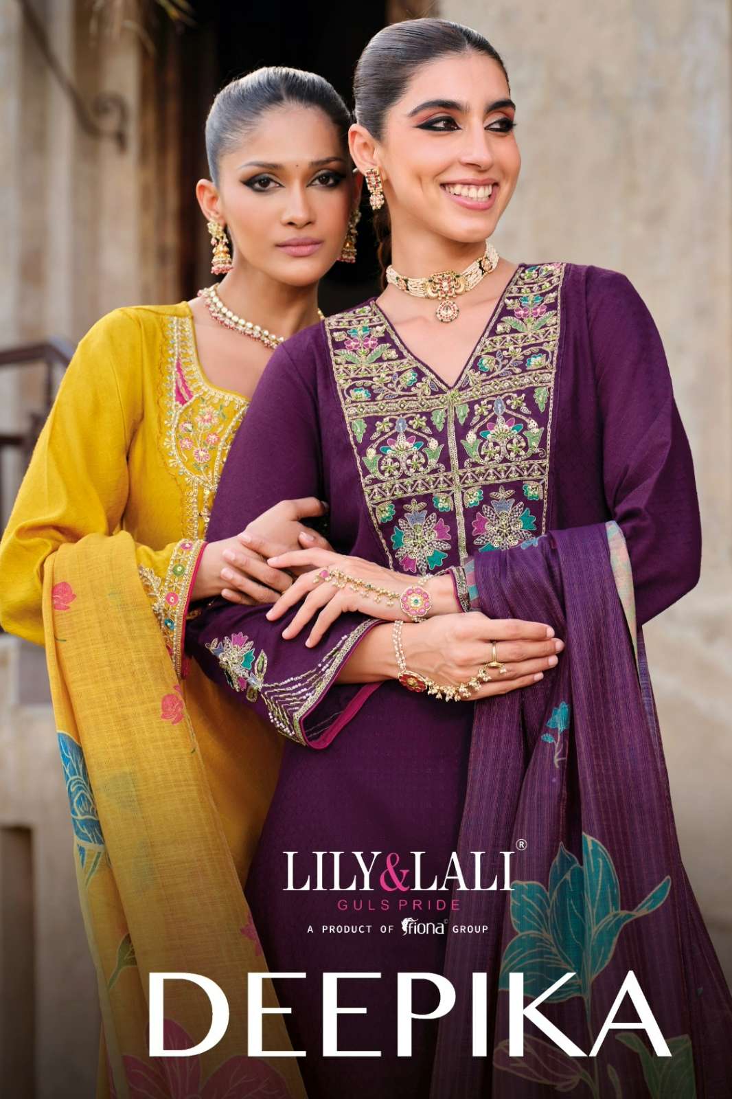 LILY & LALI Deepika Ready to Wear Silk Suit with Handwork & Embroidery Work