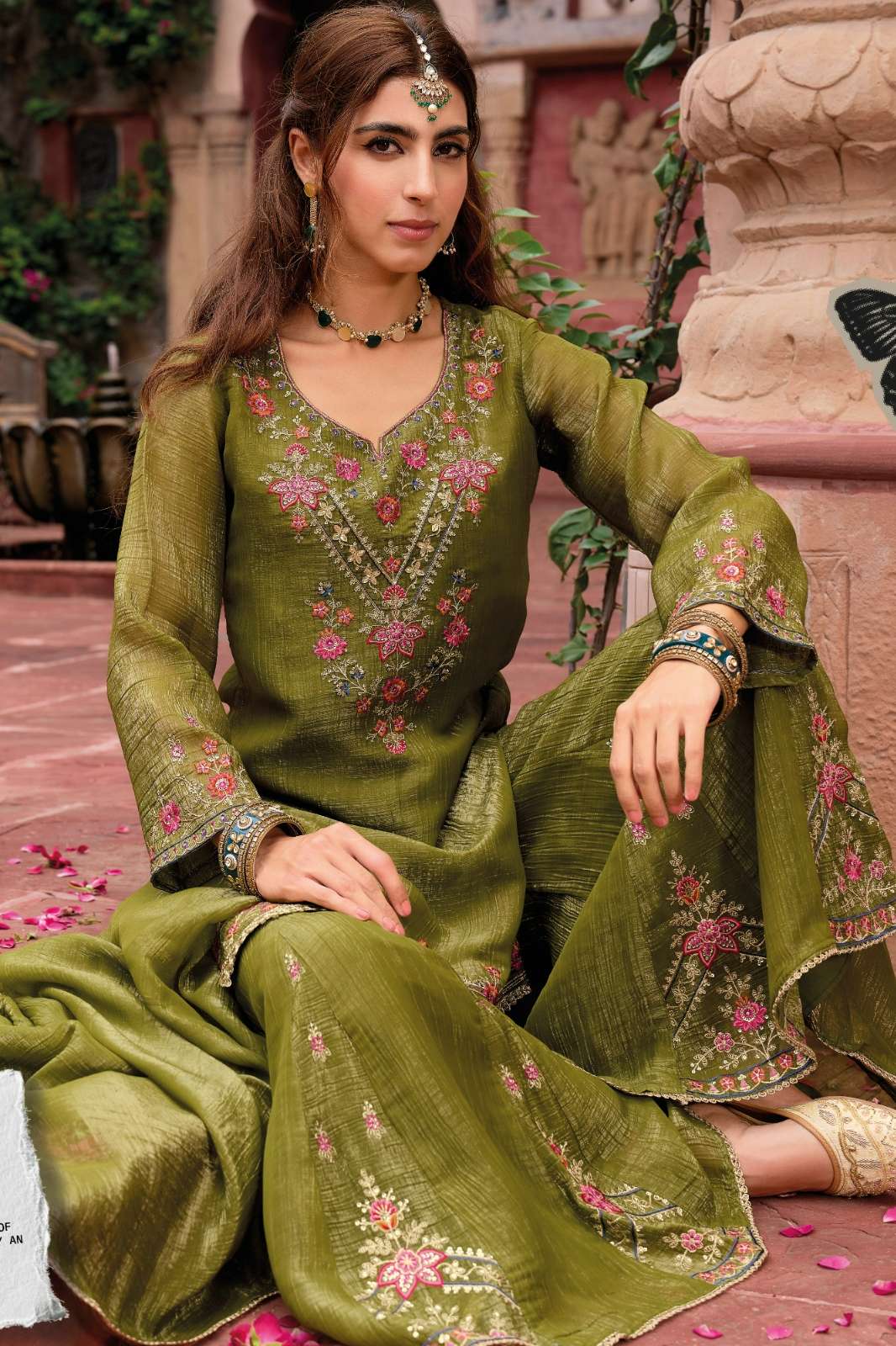 LILY & LALI Lashkara Ready to Wear Silk Suit with Handwork & Embroidery Work