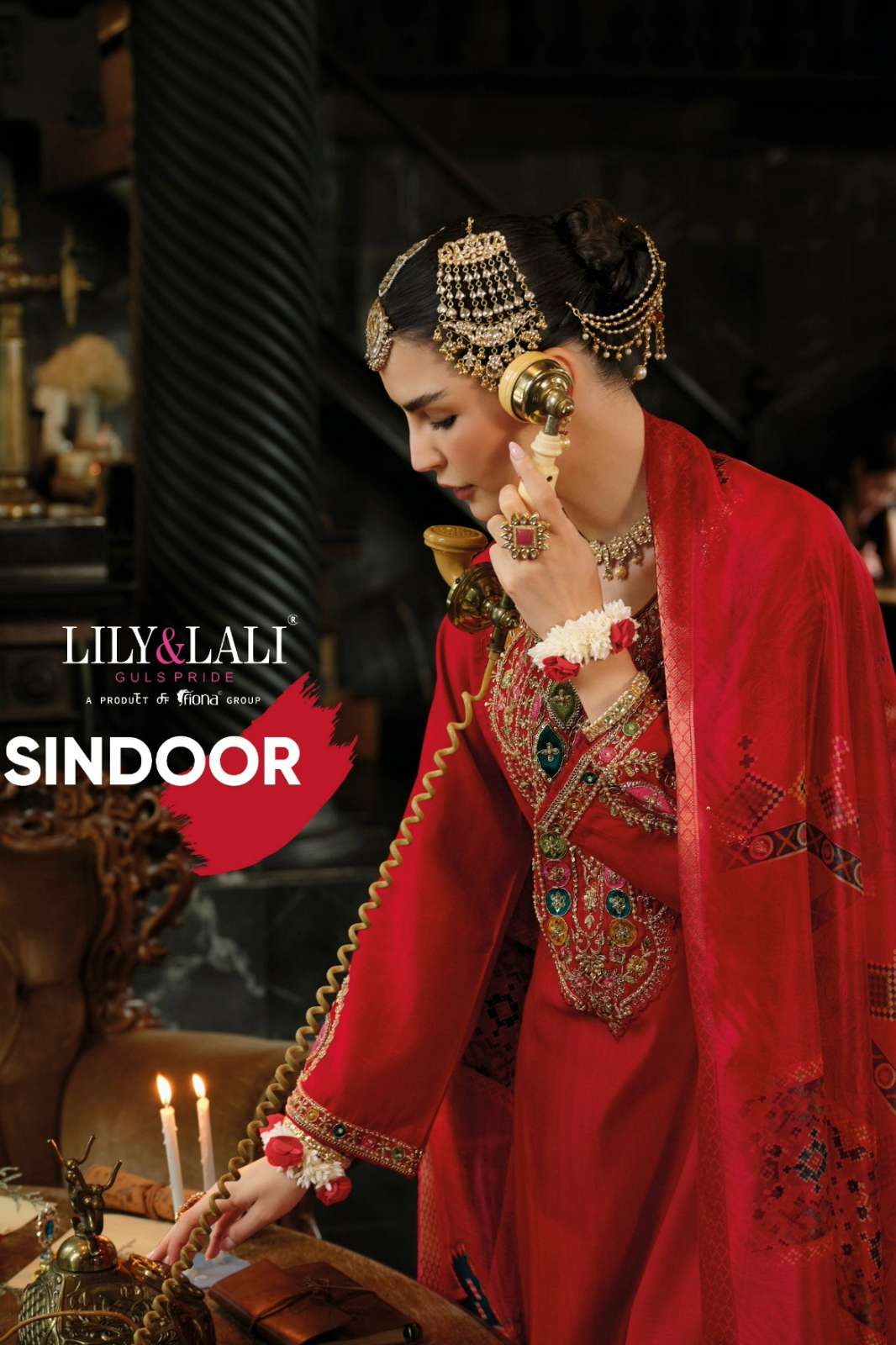 LILY & LALI Sindoor Ready to Wear Viscose Silk Suit with Handwork