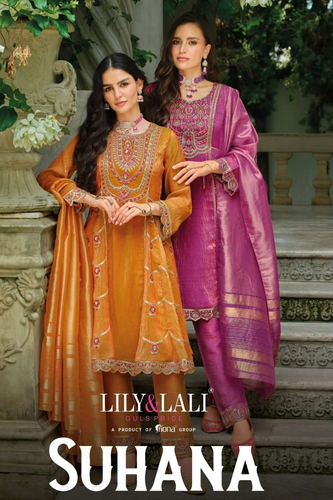 LILY & LALI Sitara Ready to Wear Viscose Silk Suit with Handwork