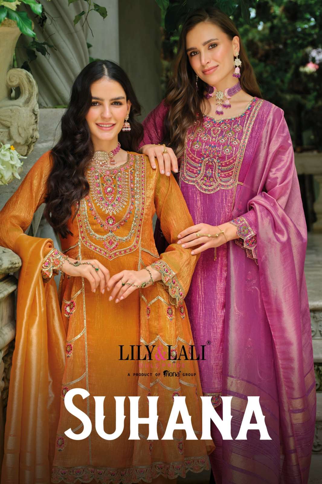 LILY & LALI Suhana Ready to Wear Simmer Silk Suit with Handwork & Embroidery Work