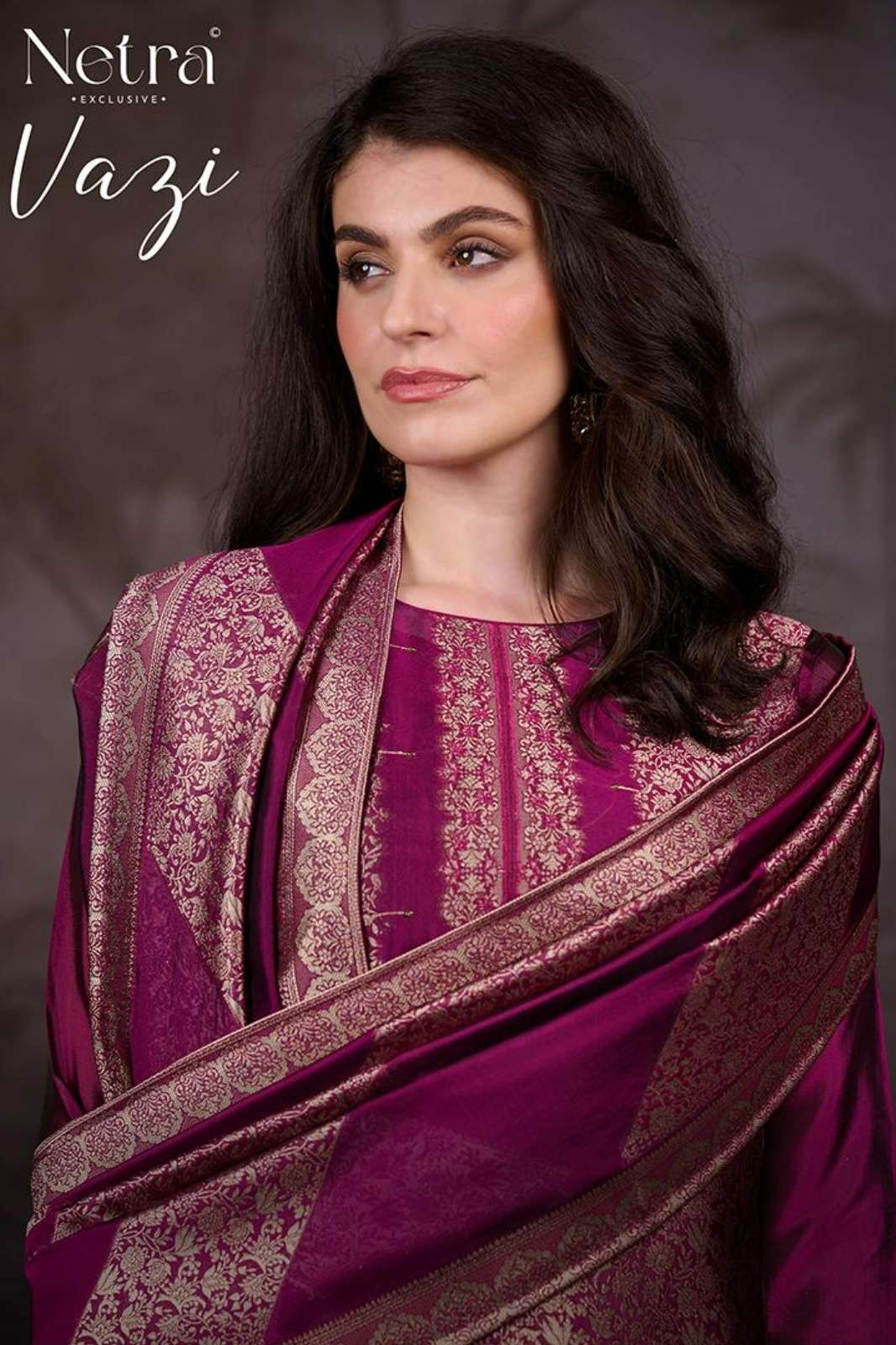NETRA VAZI PREMIUM PURE VISCOSE WOVEN SILK SUIT WITH HAND WORK