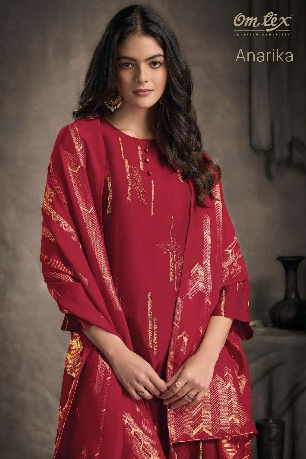 OMTEX ANARIKA RUBINA SILK EMBROIDERY WORK SUIT 