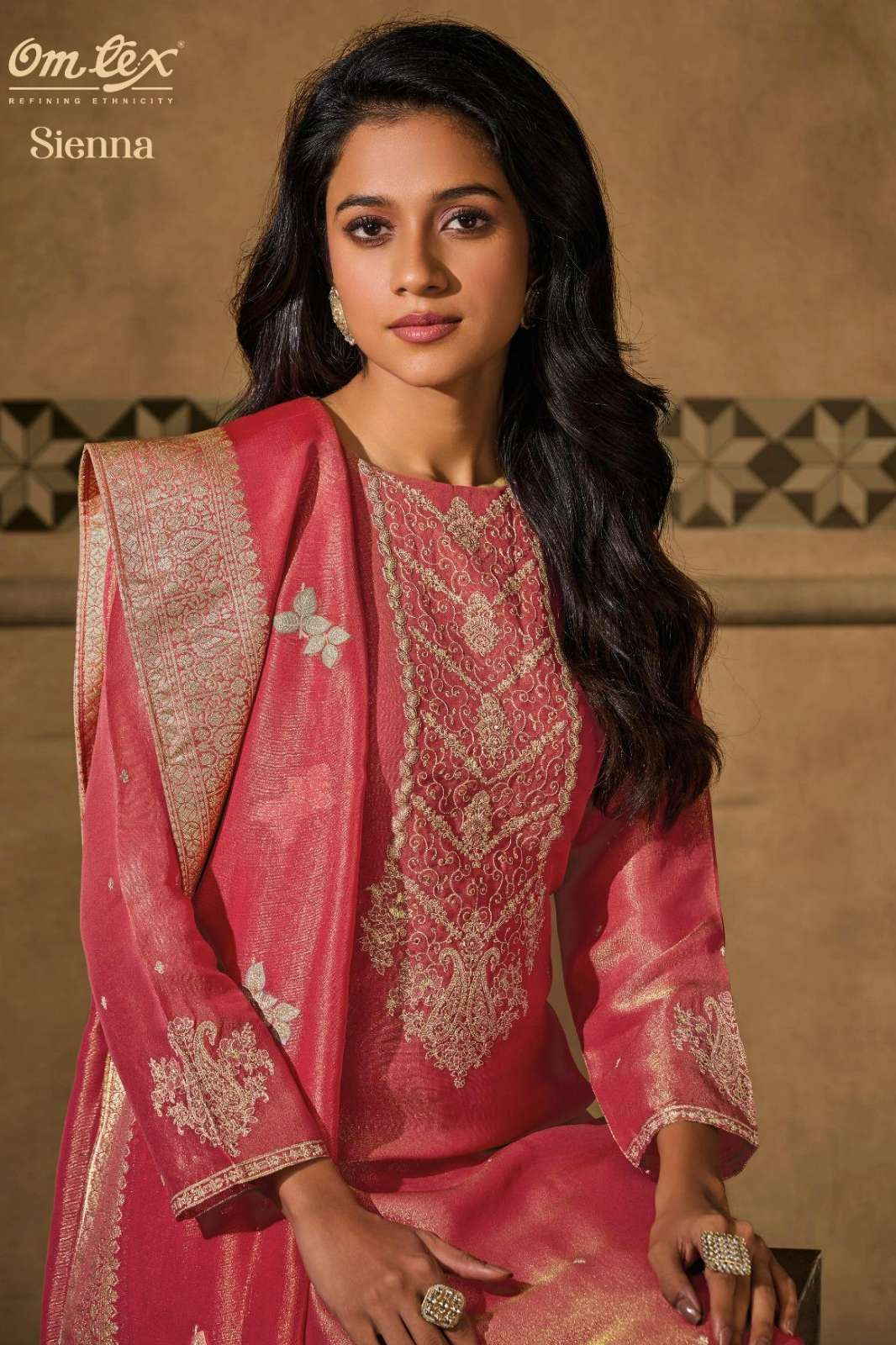 OMTEX SIENNA SILK TISSUE EMBROIDERY SUIT WITH HANDWORK