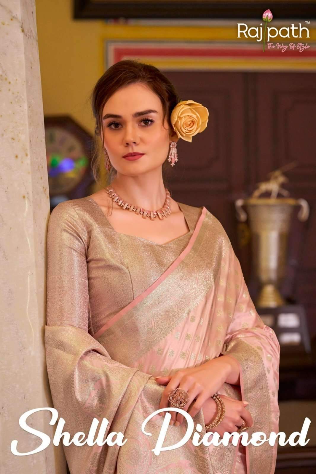 Rajpath SHELLA DIAMOND Satin Banarasi Silk Saree