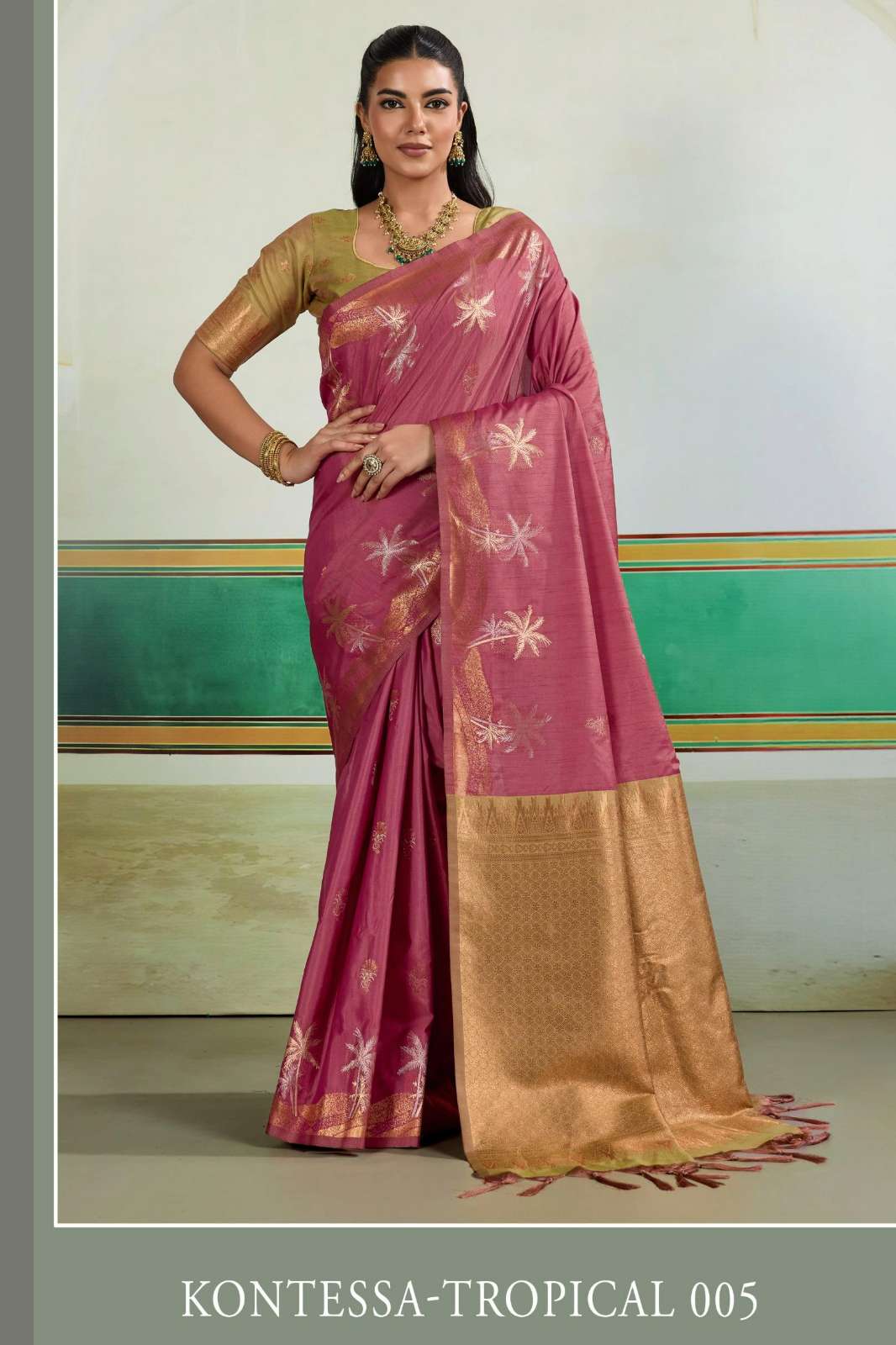 Rajtex Kontessa Tropical 001 TO 006 Tussar Silk Handloom Weaving Saree