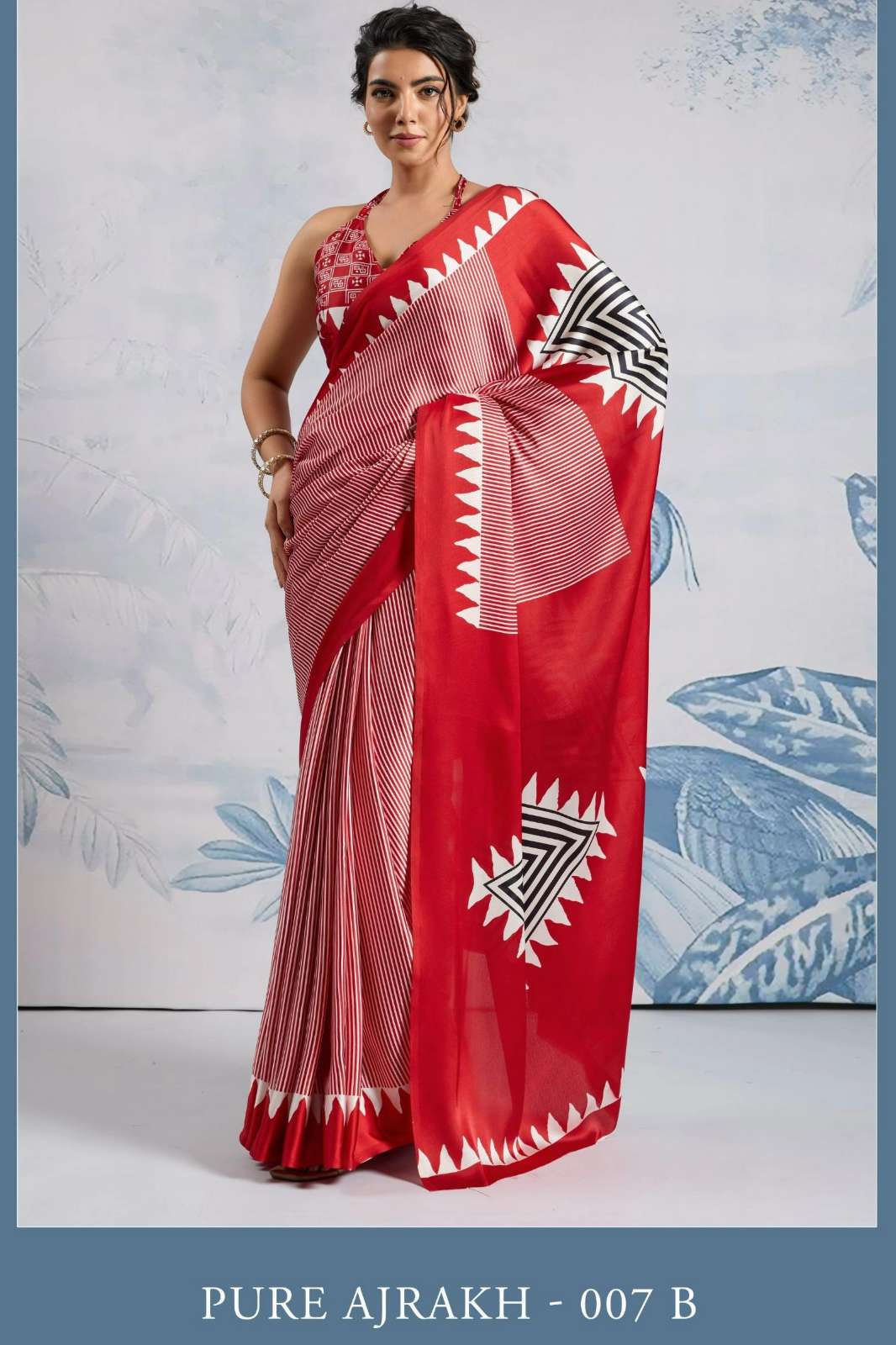 Rajtex Pure Ajrakh 007 007A TO 007F Modal Satin Ajrakh Print Saree