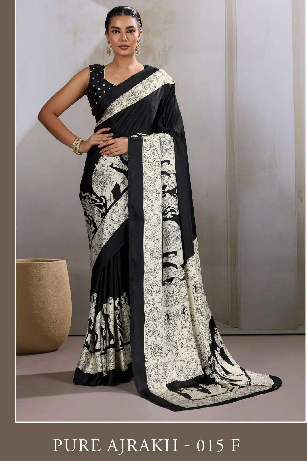 Rajtex Pure Ajrakh 015 015 A TO 015 F Modal Satin Ajrakh Printed Saree