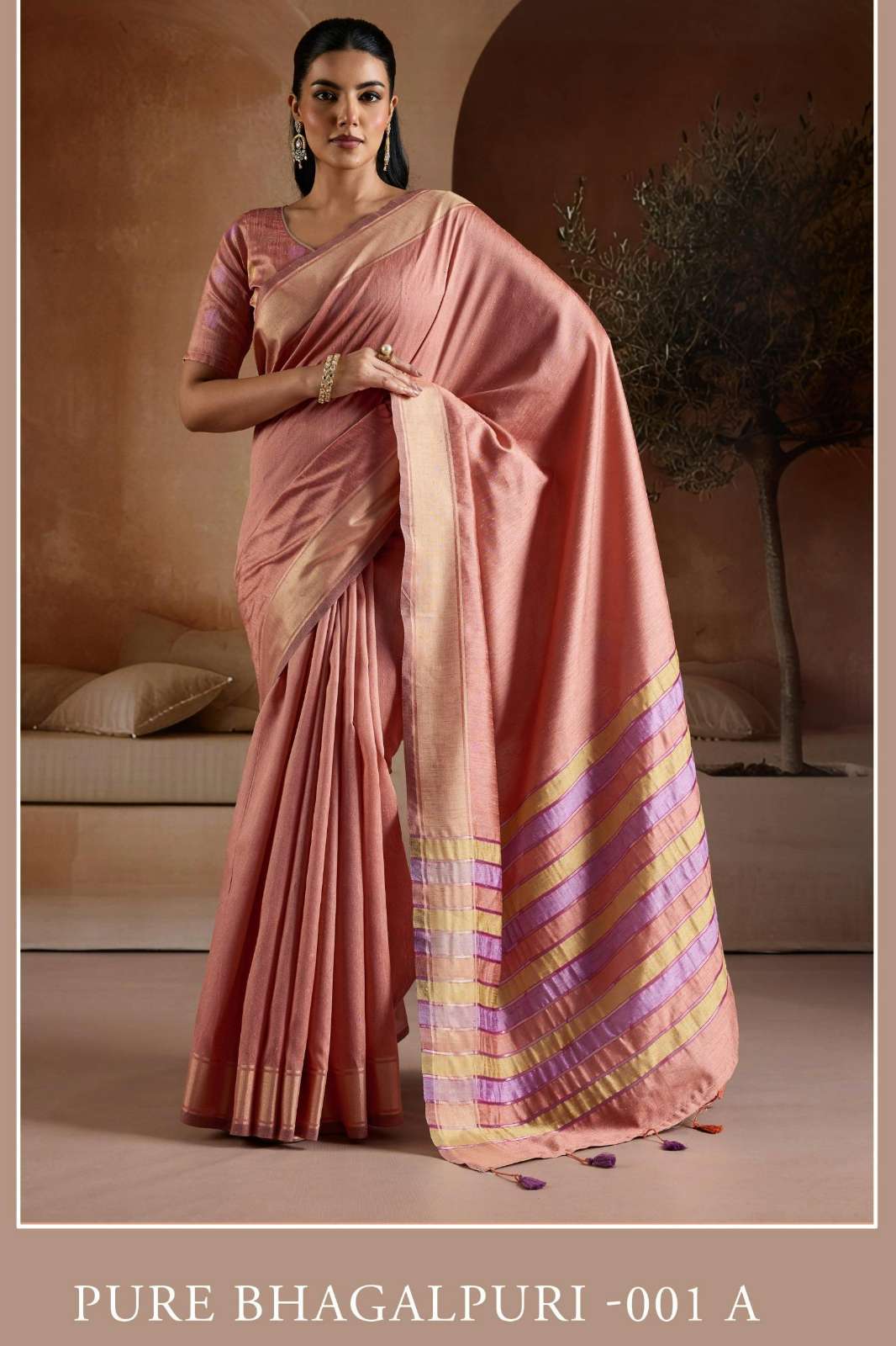 Rajtex Pure Bhagalpuri 001A-001G Handwoven Bhagalpuri Weaving Saree