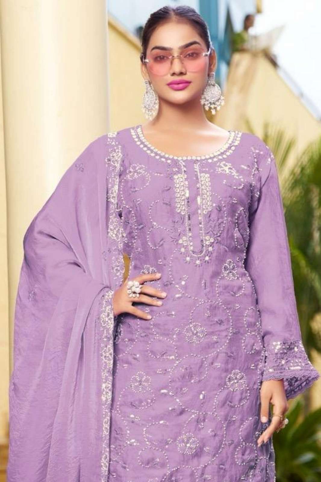 RAMSHA R 1357 Ready To Wear Embroidery Pakistani Fandy Fabric Suit