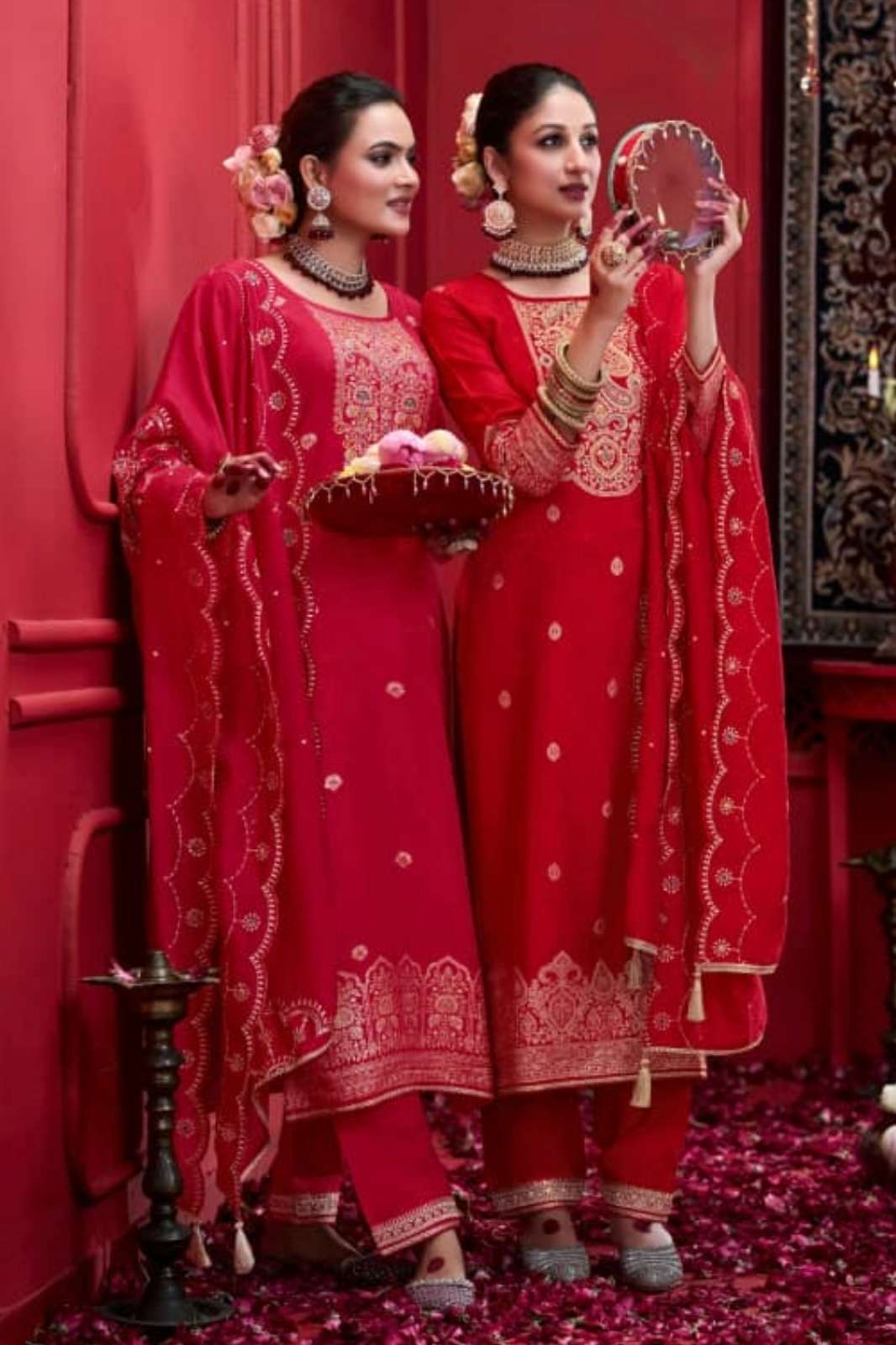 Rangoon UTSAV NX Ready to Wear Karwa Chauth Special Pure Dola Russian Jecaurd Suit