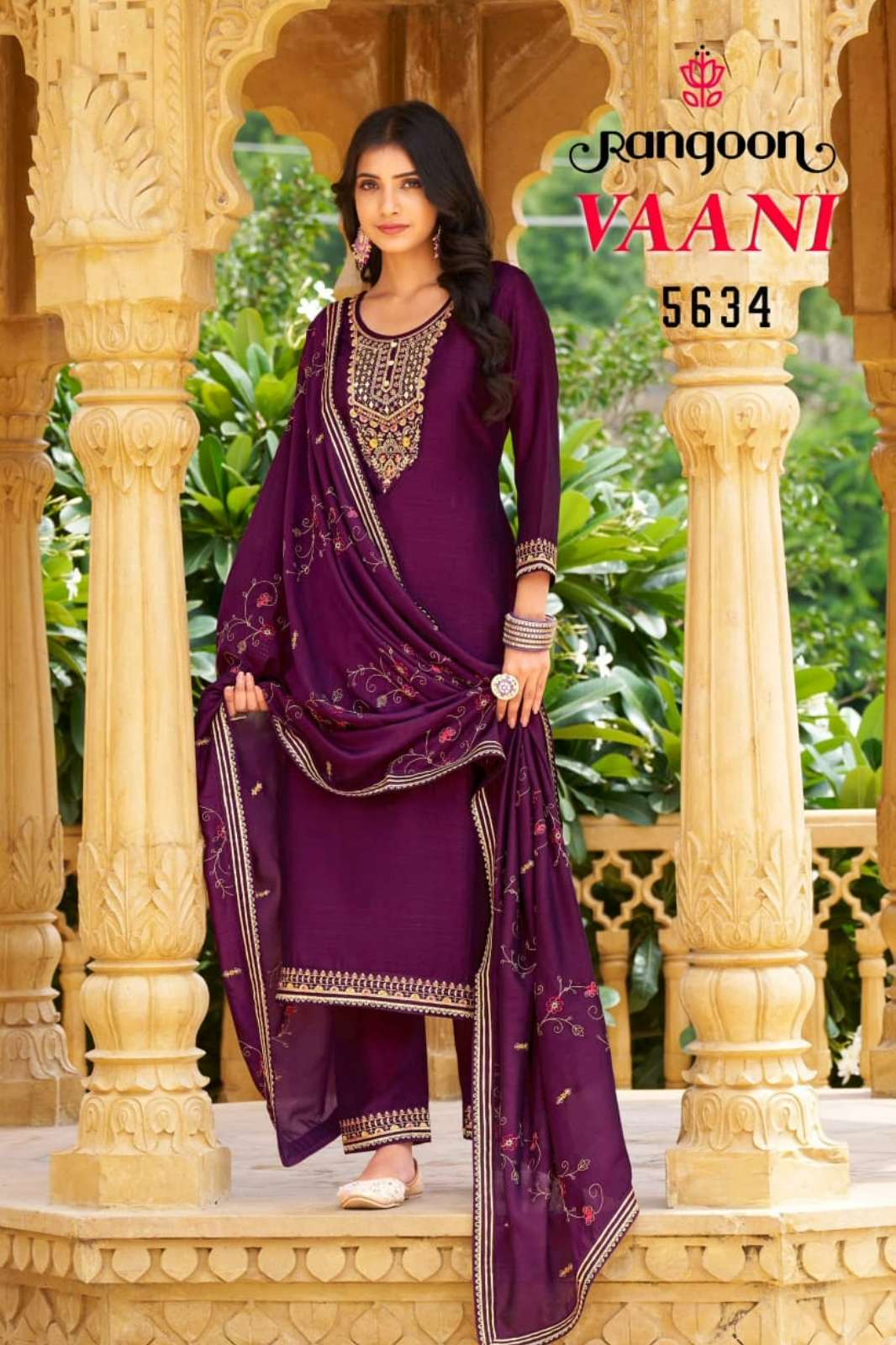 Rangoon VAANI Ready to Wear Silk Suit With Fancy Embroidery work