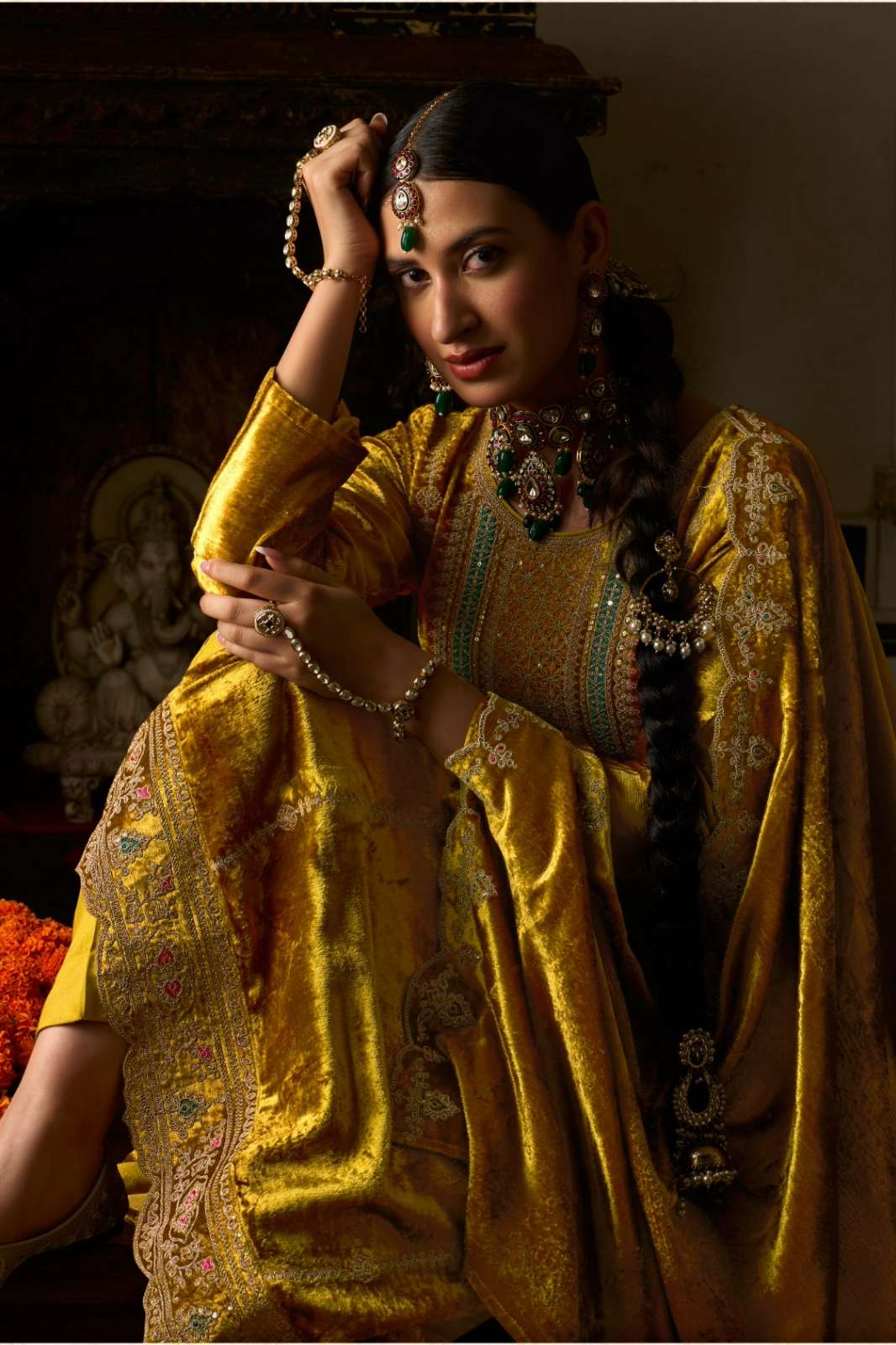 RUPALI AGASTYA PURE VISCOSE VELVET SUIT WITH EMBROIDERY WORK