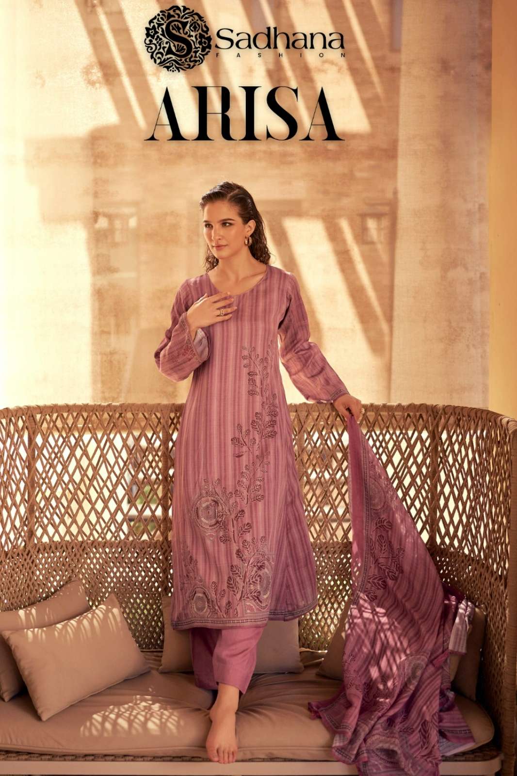 Sadhana Fashion ARISA Pure Jaam Cotton Suit with Hand Work & Digital Print 