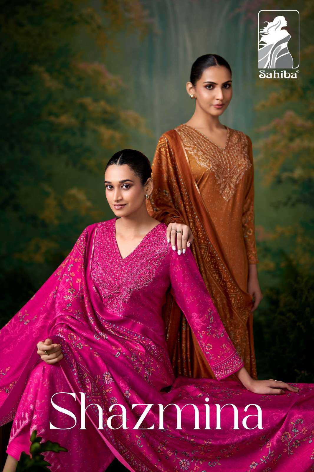 SAHIBA SHAZMINA PURE PASHMINA SUIT WITH EMBROIDERY AND HAND WORK 