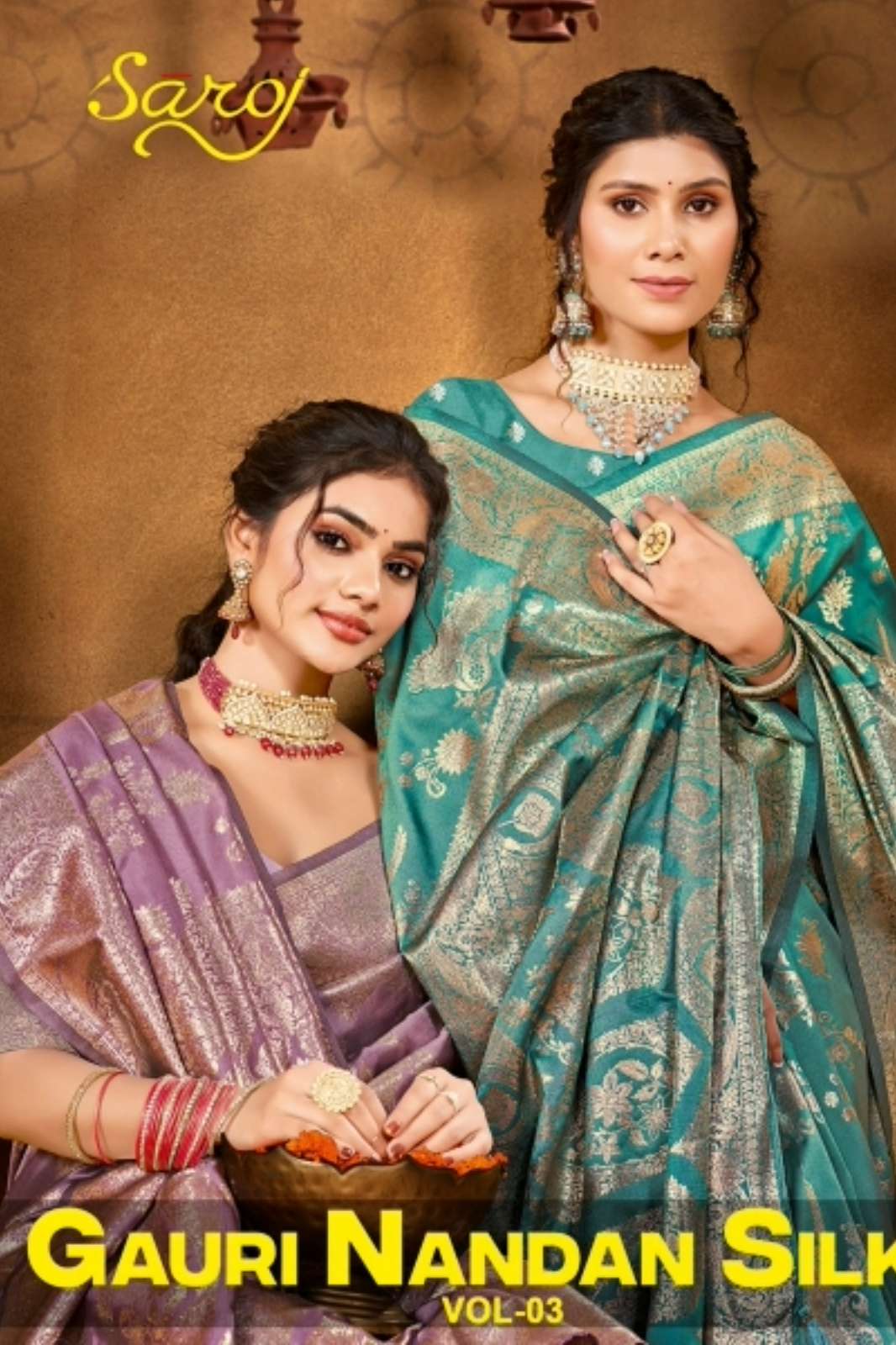 Saroj Gauri Nandan Silk 3 Silk Rich Pallu Dusty Colour Matching Saree