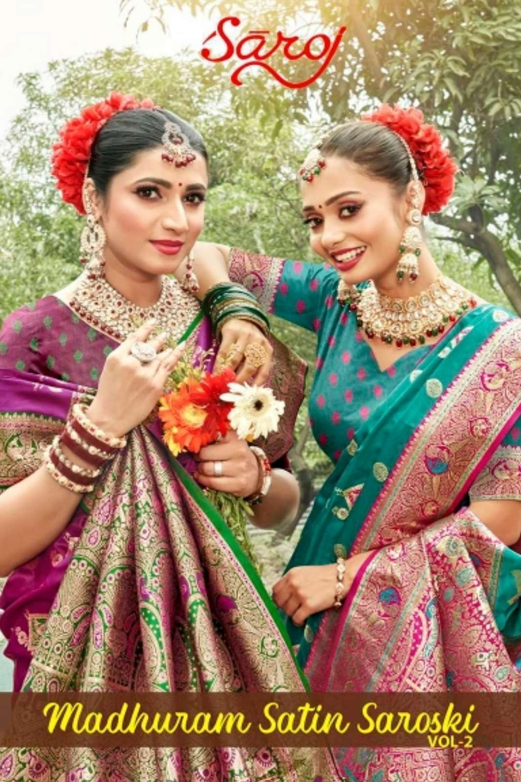 Saroj Madhuram satin saroski 2 Indian Women Satin Silk Saree