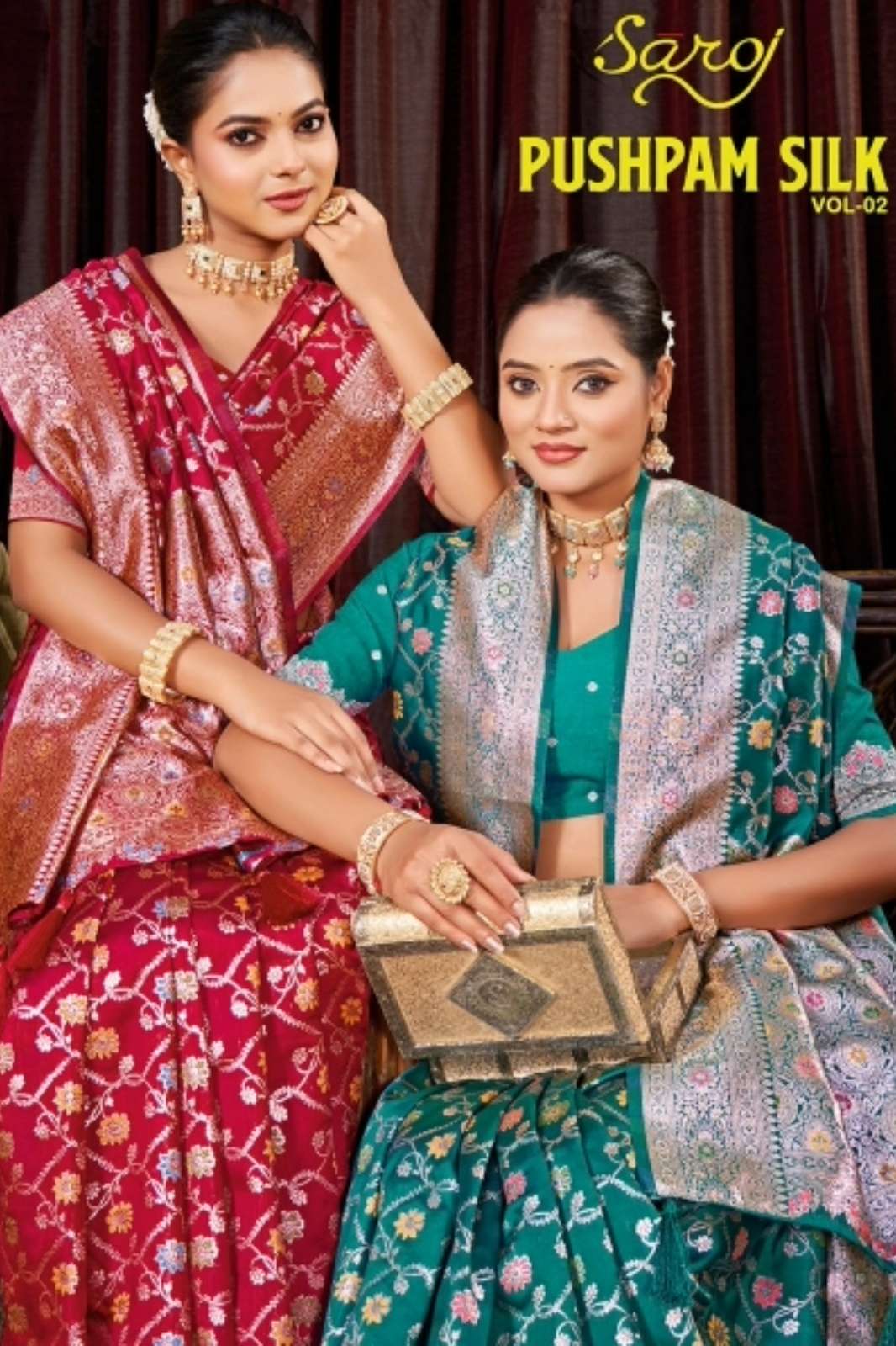 Saroj Pushpam silk 2 Traditional Designer 50*600 Silk Saree