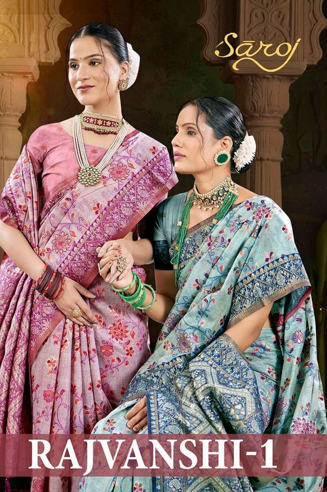 Saroj Rajvanshi Linen 1 Pure Linen Silk Rich Pallu Saree with Blouse