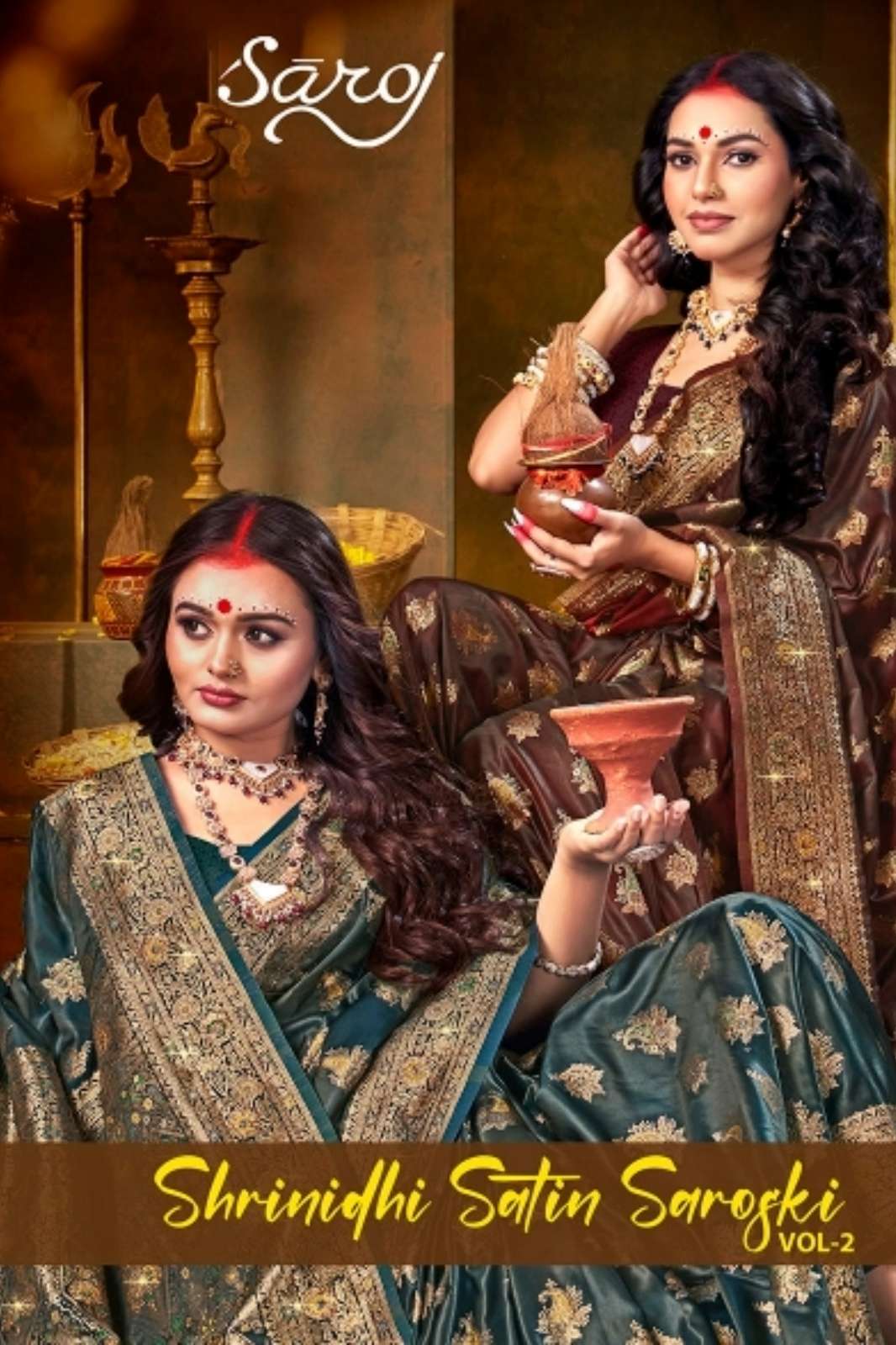 Saroj Shrinidhi satin saroski 2 Satin Silk Designer Rich Pallu Saree