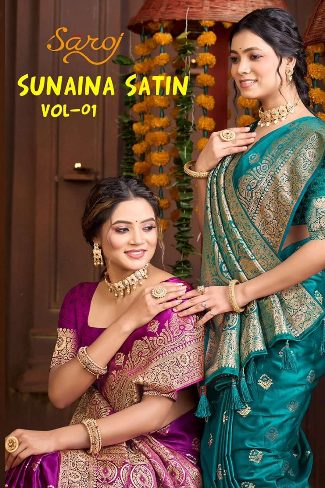 Saroj Sunaina Sattin Silk 1 Pure Satin Silk Rich Pallu Saree