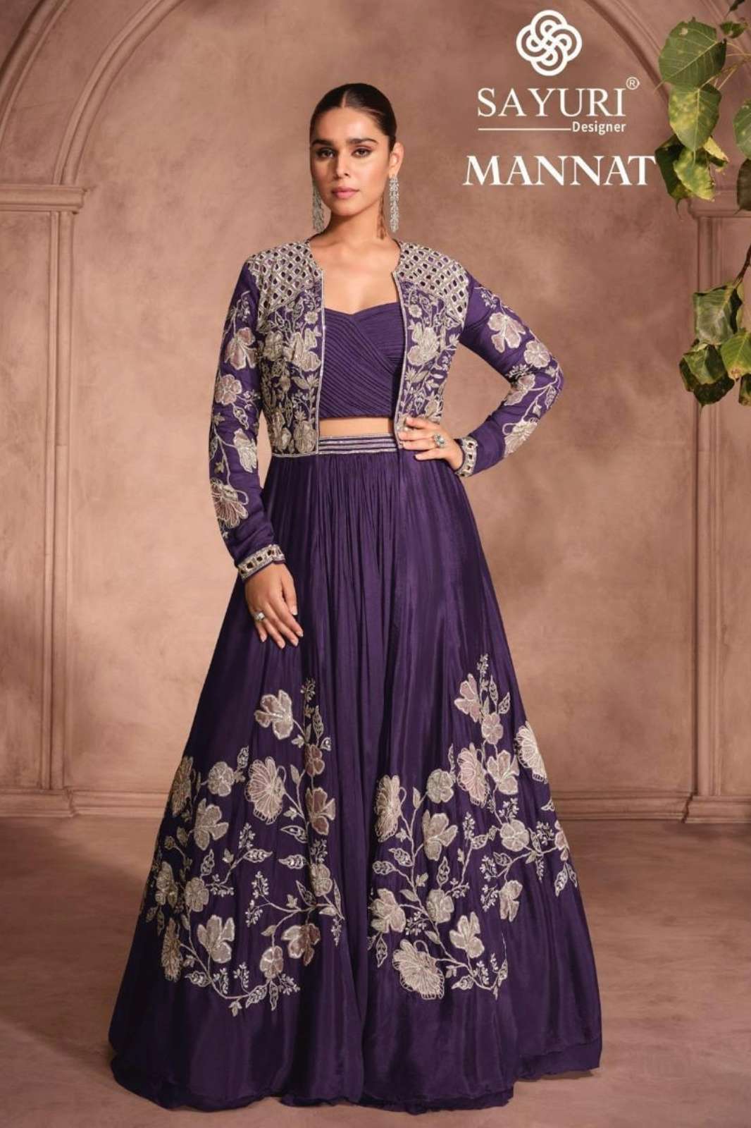 SAYURI MANNAT READY TO WEAR PREMIUM REAL CHINON SILK DESIGNER LEHENGA CHOLI 