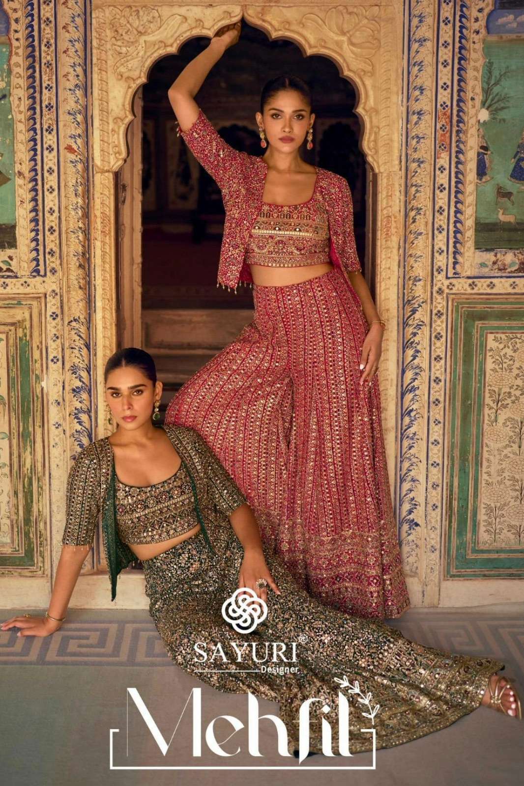 SAYURI MEHFIL READY TO WEAR REAL GEORGETTE EMBROIDERED DESIGNER DRESS