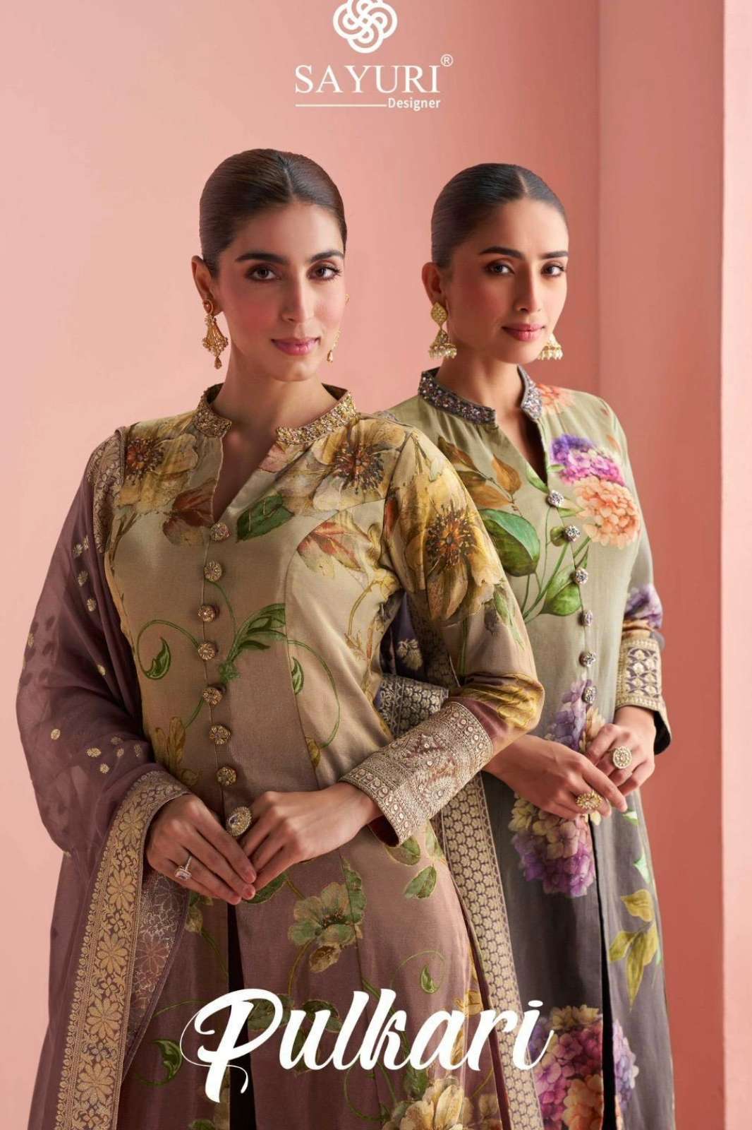 SAYURI PULKARI READY TO WEAR PREMIUM REAL CHINON SILK DESIGNER SUIT