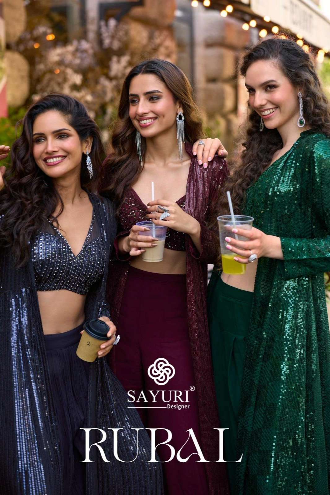 SAYURI RUBAL READY TO WEAR REAL GEORGETTE SEQUENCE WORK LEHENGA CHOLI 