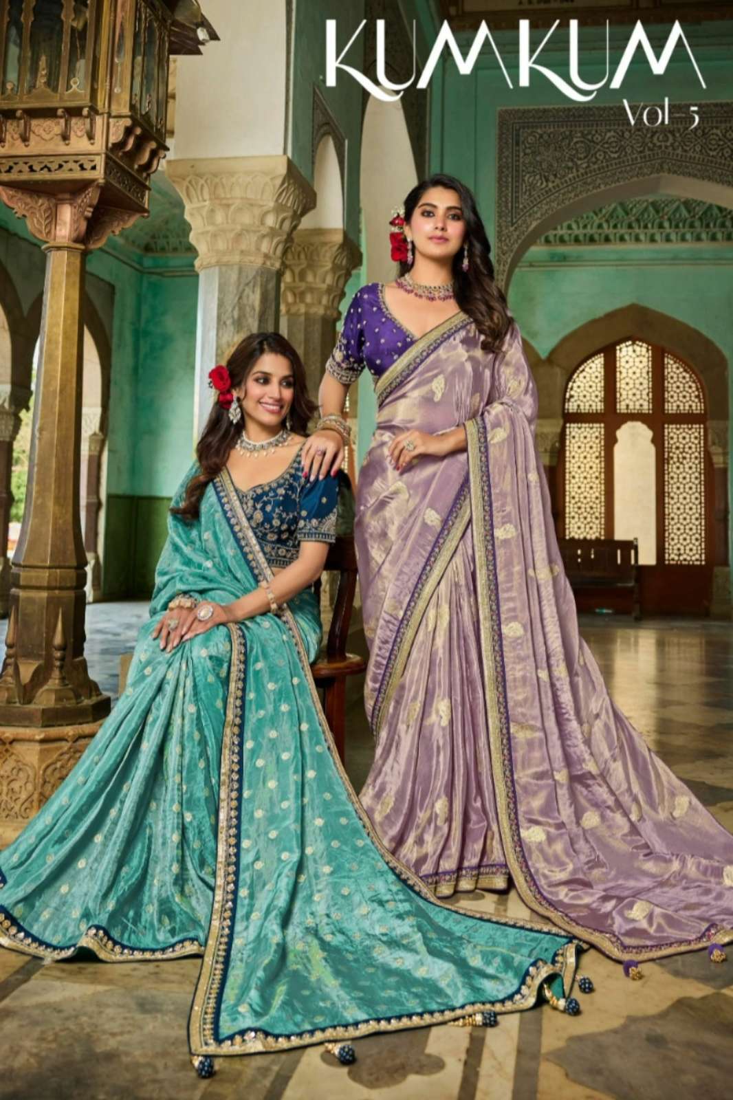 Shisha Kum Kum Vol 5 Viscose Tissue Saree with Blouse