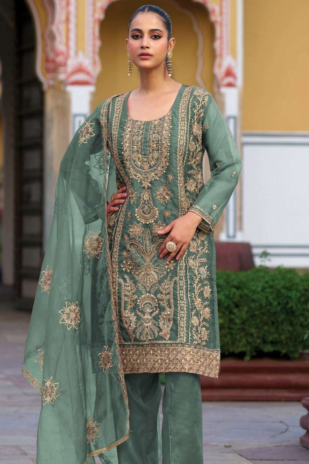 Shree Fab K 5229 Organza Pakistani Suit with Embroidery Work 